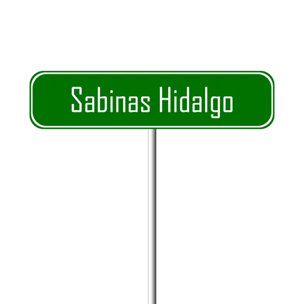 Сабінас Hidalgo Місто Знак Назва Місця Знак — стокове фото