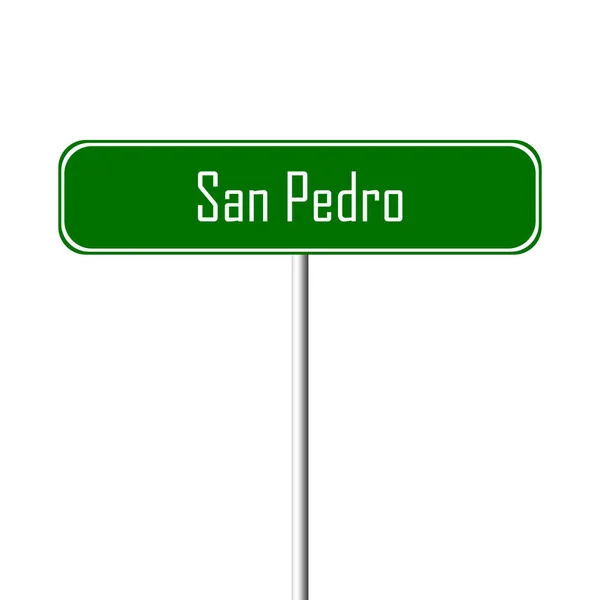 Panneau San Pedro Town Nom Lieu — Photo