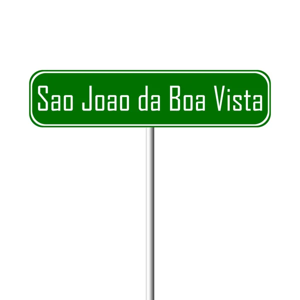 Sao Joao Boa Vista Town Sign Place Name Sign — Stock Photo, Image