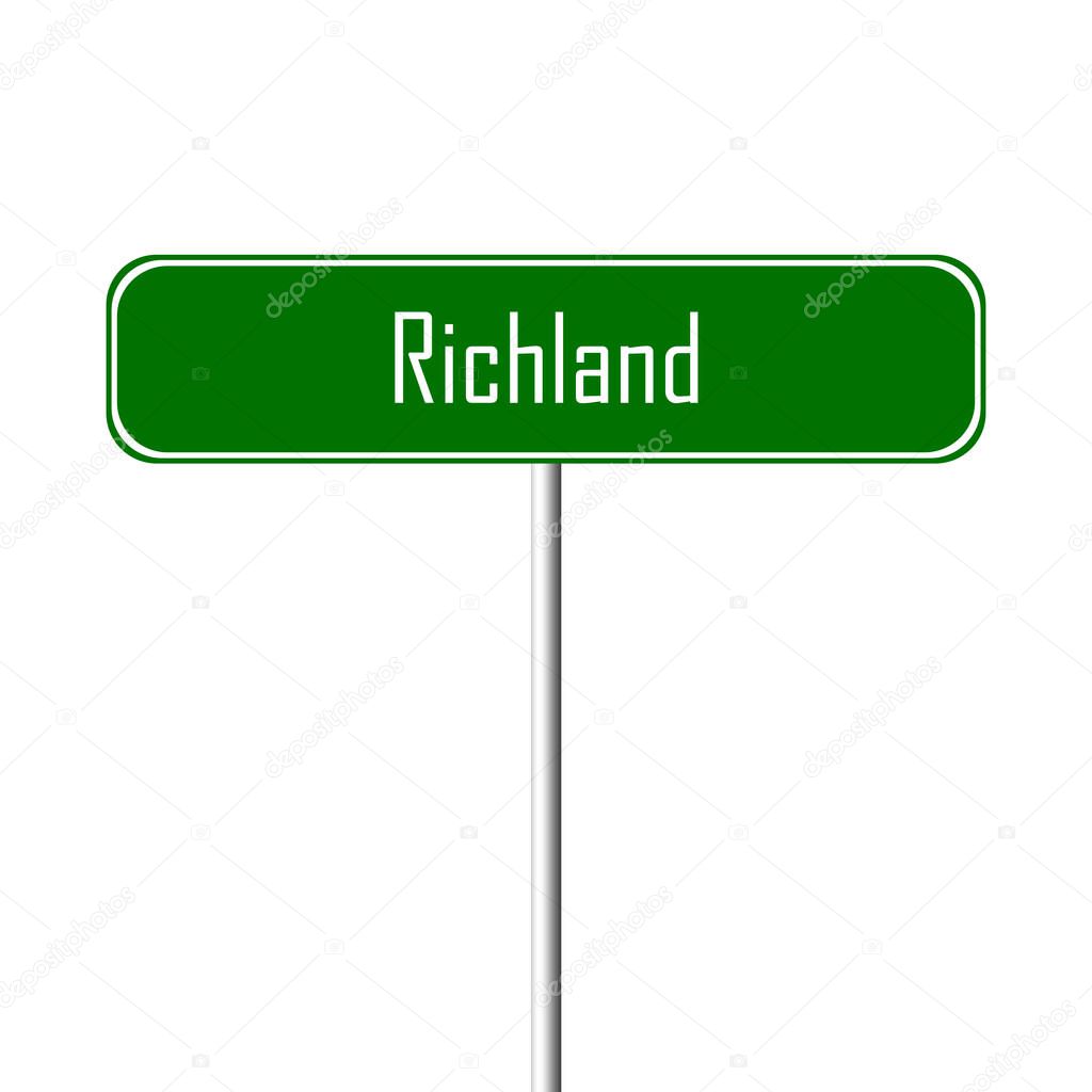 Richland Town sign - place-name sign