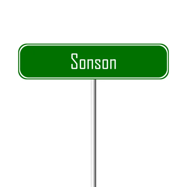 Sonson 镇标志地方 名字标志 — 图库照片