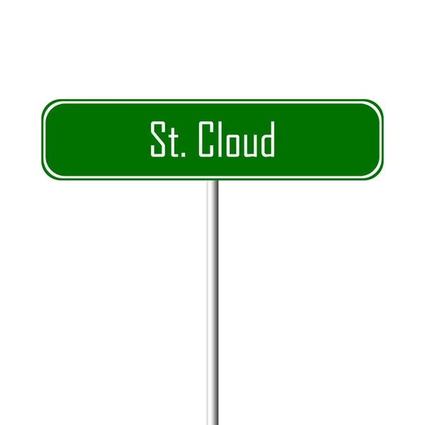 Cloud Stad Ondertekenen Plaatsnaam Teken — Stockfoto