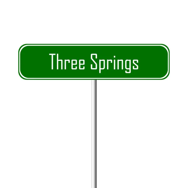 Three Springs Town Sign Place Name Sign — Stock Photo, Image