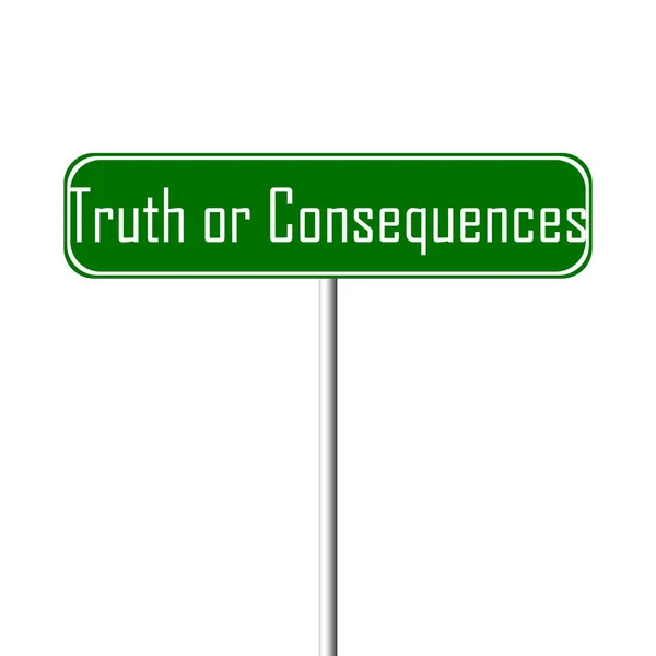 Truth Consequences Town Sign Place Name Sign — Stock Photo, Image