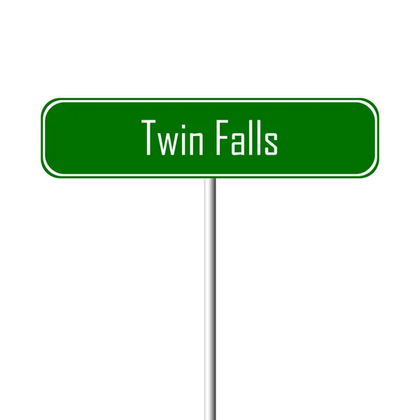 Señal Twin Falls Town Signo Nombre Del Lugar — Foto de Stock