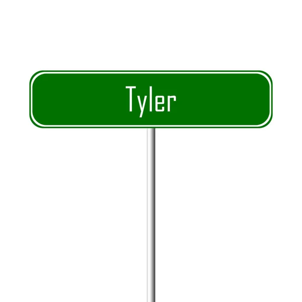 Tyler Town Signo Signo Nombre Lugar — Foto de Stock
