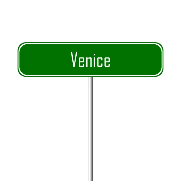 Miasto Wenecja Znak Znak Nazwa Miejsca — Zdjęcie stockowe