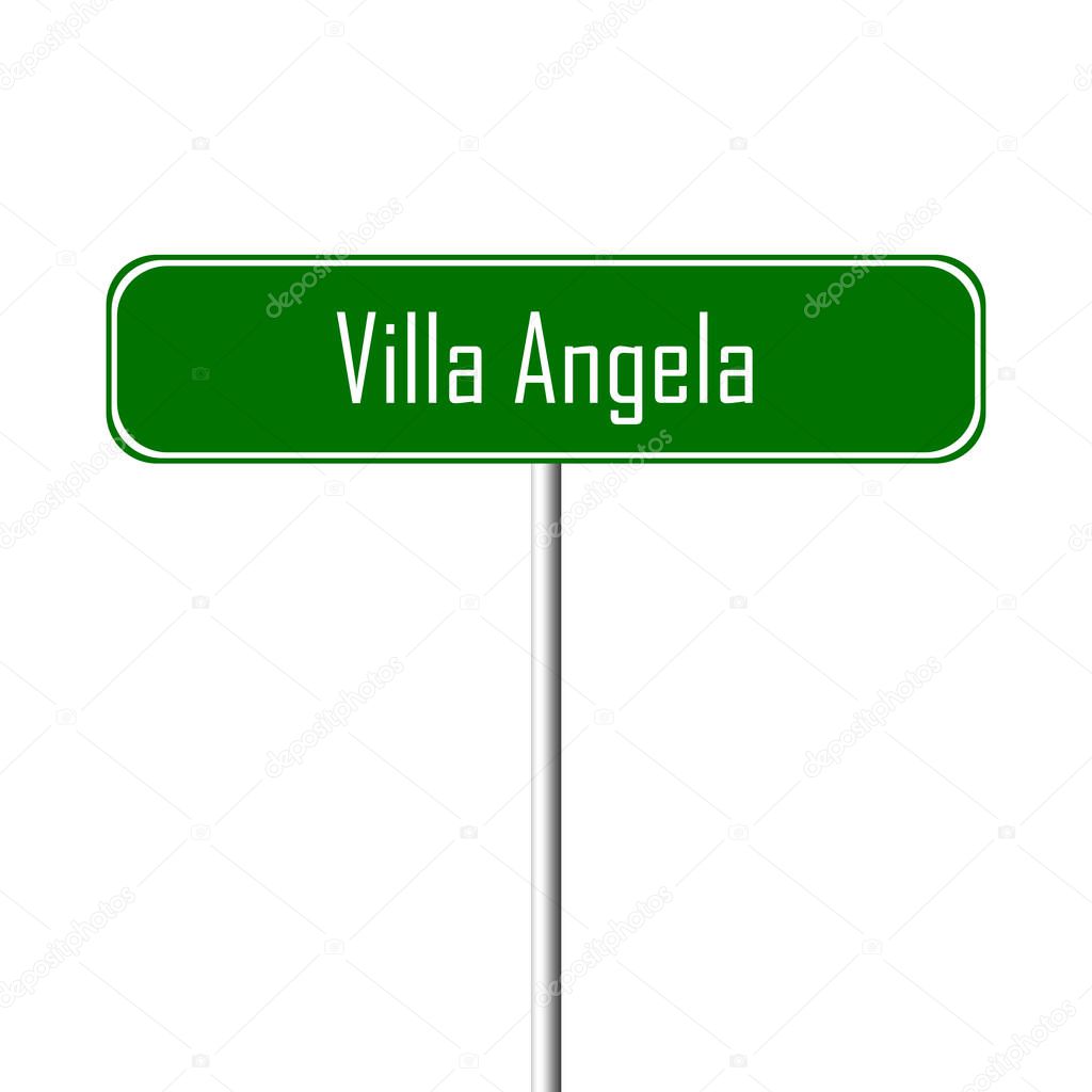 Villa Angela Town sign - place-name sign