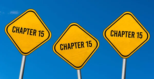 Chapter Yellow Signs Blue Sky — Stock Photo, Image