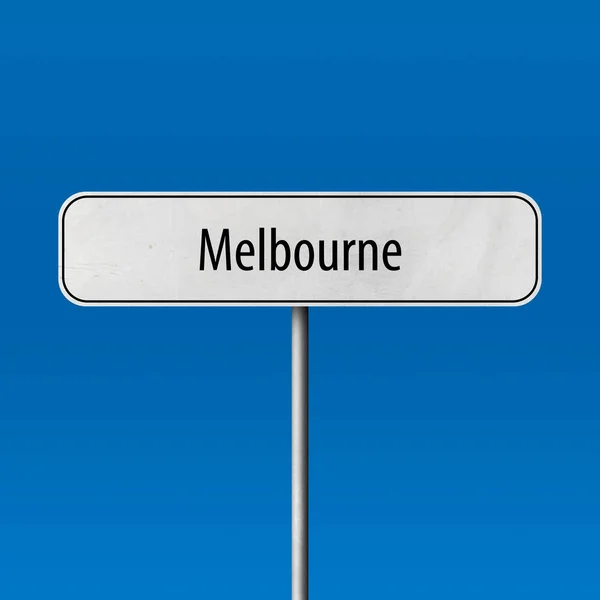 Melbourne Sinal Cidade Sinal Nome Lugar — Fotografia de Stock