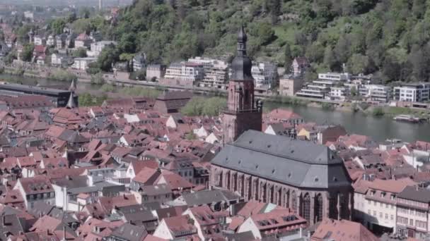 Heidelberg Légifelvételek Utca Városrészlet — Stock videók