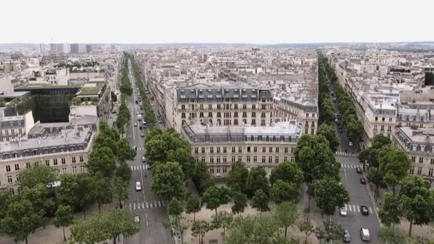 Avenue Des Champs Lyses View Arc Triomphe — Stock Video
