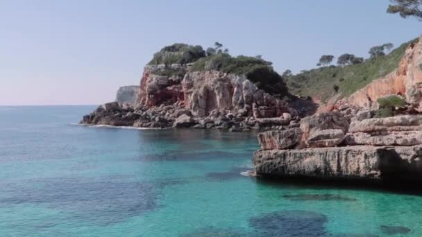 Costa Perto Calo Des Moro Maiorca — Vídeo de Stock