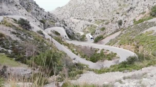 Serpentinas Estrada Direção Calobra Mallorca — Vídeo de Stock