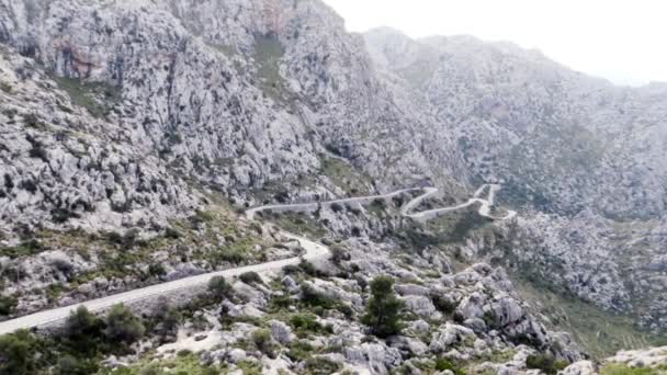 Serpentines Road Direction Calobra Mallorca — Stock video
