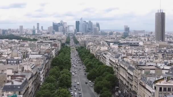 Avenue Grande Arme Vista Arco Triunfo — Vídeo de Stock