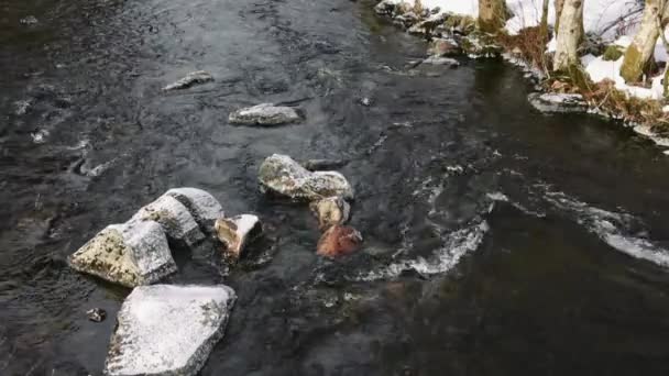 Rzeka Zima Śnieg Norwegia — Wideo stockowe