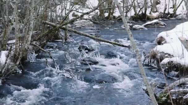 Rivière, hiver avec neige, nord 