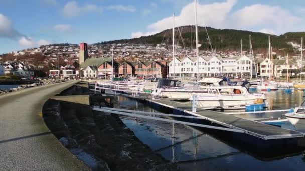 Porto Volda Noruega Inverno — Vídeo de Stock