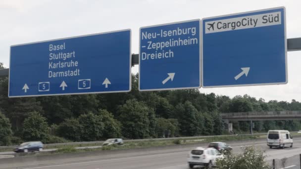 Cargocity Sign Aeropuerto Frankfurt — Vídeos de Stock
