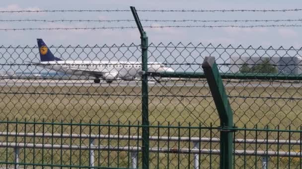 Décollage Avion Lufthansa Aéroport Francfort — Video