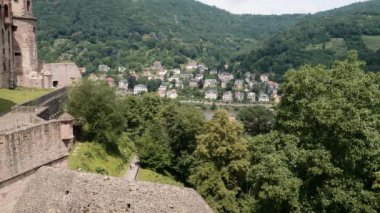 Neckar Nehri, Heidelberg Yaz 2018 diğer tarafında eski binalar