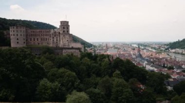 Heidelberg Castle Heidelberg Yaz 2018 arka planda şehrin hava manzaralı