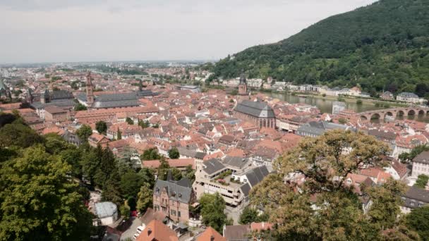 Letecký Pohled Heidelberg Panoráma Města Letní 2018 — Stock video