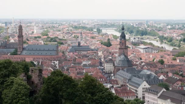 Vista Aérea Heidelberg Paisaje Urbano Verano 2018 — Vídeo de stock