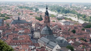 Heidelberg havadan görünümü, cityscape, yaz 2018