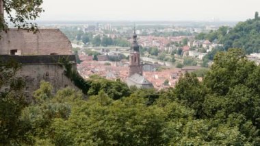 Heidelberg Castle Heidelberg Yaz 2018 arka planda şehrin hava manzaralı