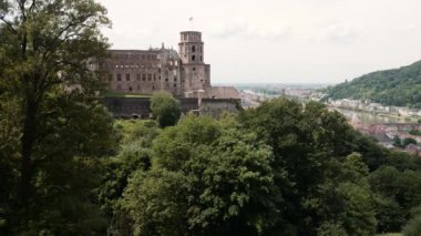 Heidelberg Castle Heidelberg Yaz 2018 arka planda şehrin hava manzaralı