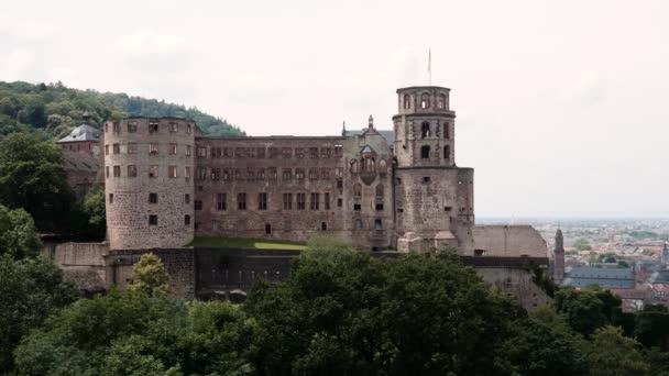 Κάστρο Ερείπια Χαϊδελβέργη Καλοκαίρι 2018 — Αρχείο Βίντεο