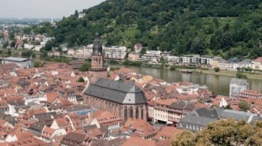 Heidelberg havadan görünümü, cityscape, yaz 2018