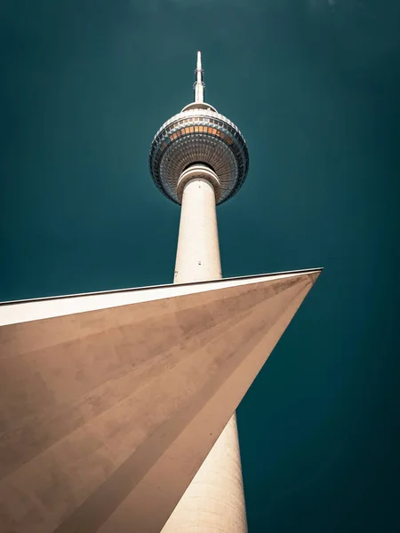 stock image Berlin Television Tower, low angle