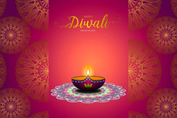 Happy Diwali Festival av ljus illustration design bakgrund — Stockfoto