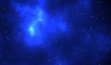 Uzay Kaçışı illüstrasyon astronomi grafik tasarımı mavi nebula ve derin evrenin strarfield ile arka plan.