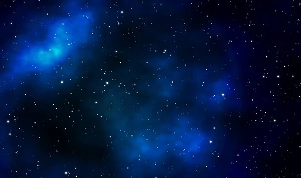 Spacescape Ilustración Astronomía Diseño Gráfico Fondo Con Nebulosa Azul Campo — Foto de Stock