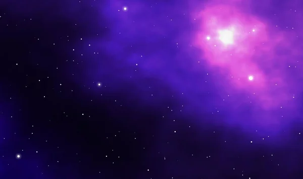 Uzay Kaçışı illüstrasyon astronomi grafik tasarımı menekşe nebula ve derin evrenin yıldız alanı ile arka plan.