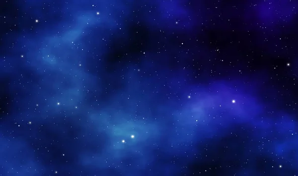 Spacescape Illustration Astronomie Graphisme Fond Avec Nébuleuse Bleue Champ Stellaire — Photo