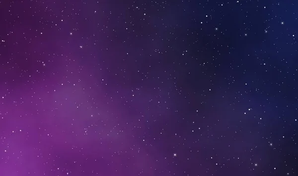 Spacescape illustration astronomy graphic design background with violet blue nebula and glowing stars in deep universe.
