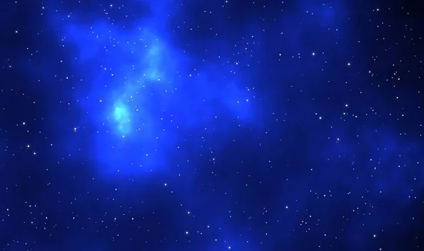 Spacescape Ilustración Astronomía Diseño Gráfico Fondo Con Nebulosa Azul Strarfield — Foto de Stock