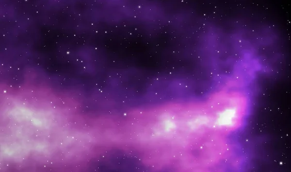 Spacescape Ilustración Astronomía Diseño Gráfico Fondo Con Nebulosa Violeta Estrellas — Foto de Stock