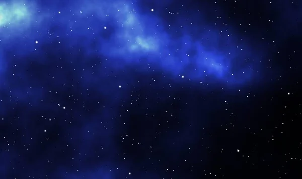 Spacescape Ilustración Astronomía Diseño Gráfico Fondo Con Nebulosa Azul Estrellas — Foto de Stock