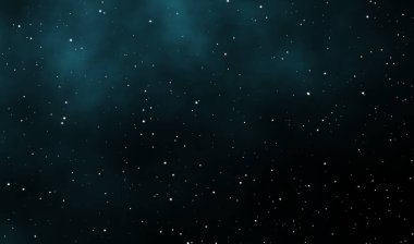 Uzay manzarası çizimi astronomi grafik tasarımı. Derin evrende nebula ve parlayan yıldızlar var..