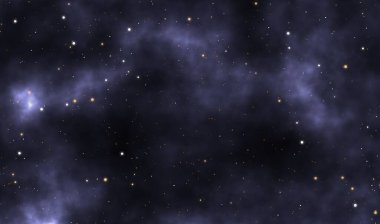 Uzay manzarası çizimi astronomi grafik gökada tasarımı gaz bulutları ve derin evrendeki yıldız alanı.