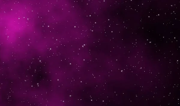 Space scape illustration astronomy graphic galaxy design background with violet gas clouds and starfield in deep universe.