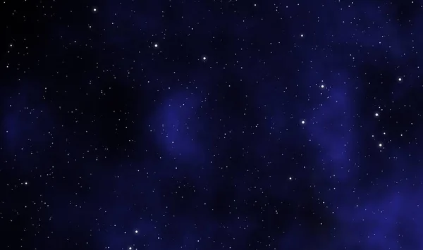 带气体云和深空闪耀恒星的空间景观图解天文学 图形星系设计背景 — 图库照片
