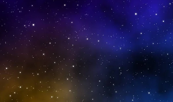 Space scape illustration astronomy graphic galaxy design background with gas clouds and glowing stars in deep universe.