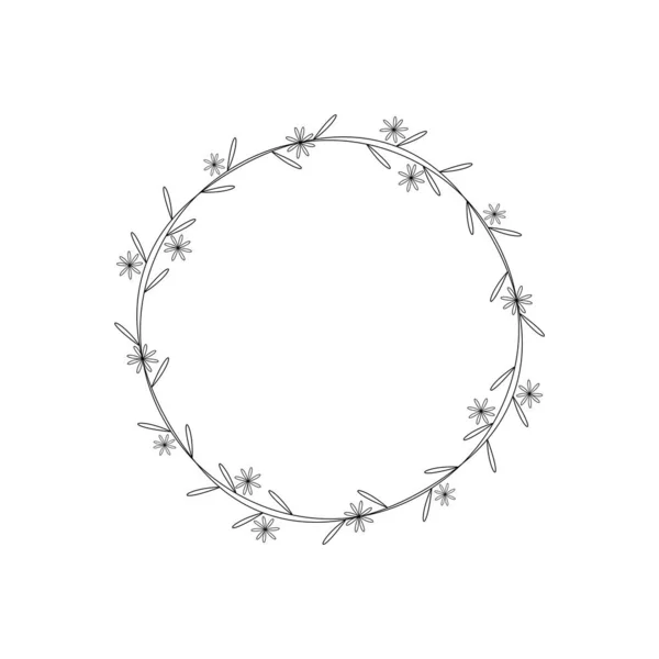 Cute Flowers Wreath Illustration Design White Background — Stock Photo, Image